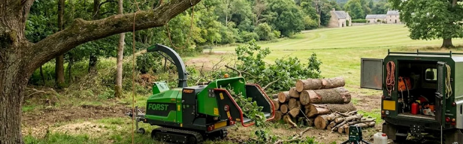 Tree and vegetation clearance work on a commercial estate