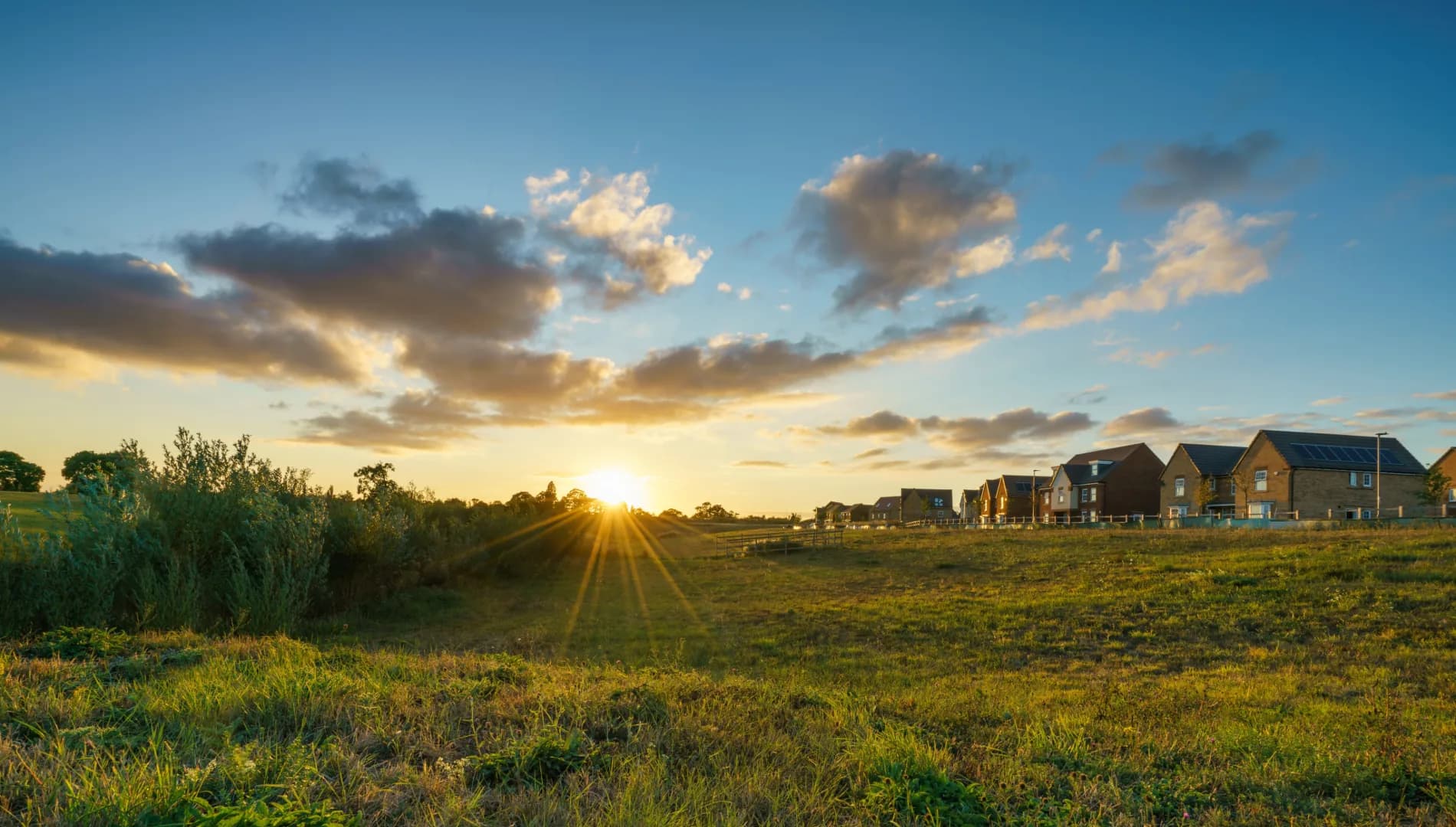 Landscaped estate grounds maintained across a Northeast England site